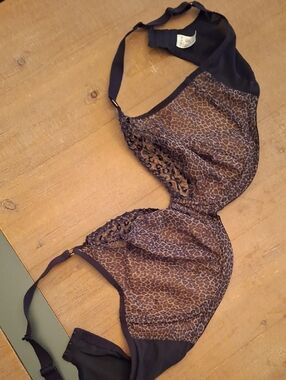 Elomi Luxury Leopard Print & Lace Sheer Wired Ultra Supportive Bra (US 42 I)